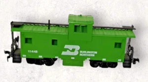 HO Scale ROCO Austria Burlington Northern 36ft Caboose Green Very Good Condition - Picture 1 of 6
