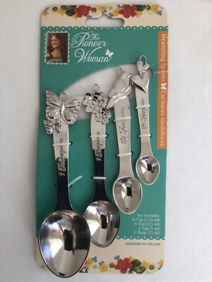Pioneer Woman Measuring Spoon Set Stainless Steel Cowboy Rustic - Image 1 of 4