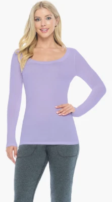 Women's Long Sleeve Extra Wide Scoop-Neck T-Shirt Under Scrub 7168 - Image 1 of 4