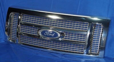 Ford F150 King Ranch Pickup 2009-2012 parrilla delantera OEM cromada *pestañas rotas* Foto 1 de 4