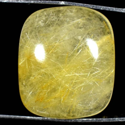 18.85Cts. Golden Rutile Quartz Cushion Cabochon 100% Natural A++ Loose Gemstones - Image 1 of 3