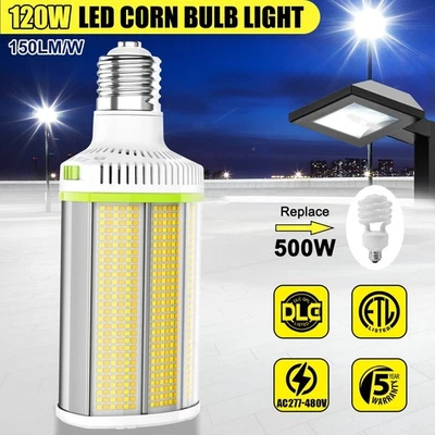 4500K/5000K/5700K LED Corn Cob Light Bulb 120W 480V for High Bay Parking Lot E39 - Image 1 of 4