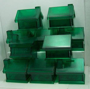 10 Green Plastic House Coin Savings Banks - Picture 1 of 16