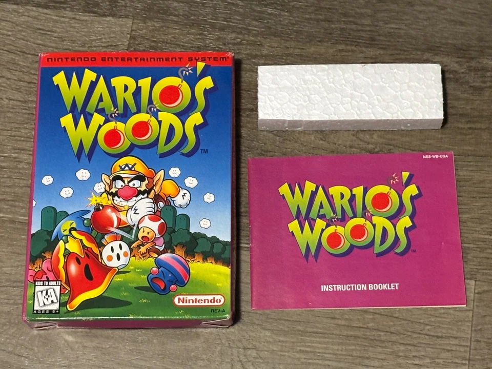 Wario's Woods Nintendo Nes *Solo caja y manual* Sin juego auténtico Foto 1 de 4