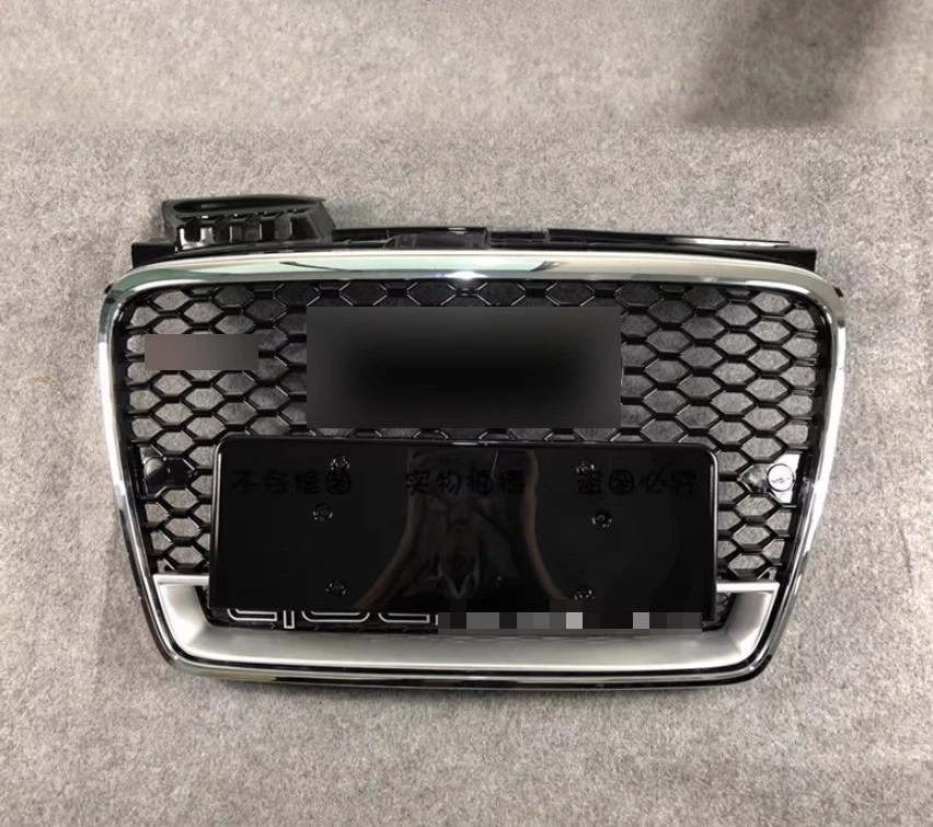 Para Audi 2005-2008 B7 A4 S4 RS4 estilo quadro cromado malha grade frontal prata - Imagem 1 de 1