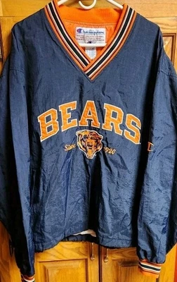Chaqueta cortavientos CHAMPION Chicago Bears NFL de nailon para hombre L grande forrada de colección Foto 1 de 4