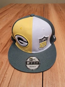 NFL Green Bay Packers New Era Flat Bill Snapback Sombrero Amarillo Verde - Imagen 1 de 7