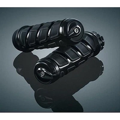 Kuryakyn 6376 Grips Kinetic Aluminum Black Twist 1 in. Bar Diameter Pair - Image 1 of 3