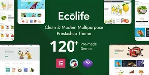Prestashop Theme Ecolife | ECommerce Pro, Multipurpose, Pour Site Web et SEO - Imagen 1 de 7