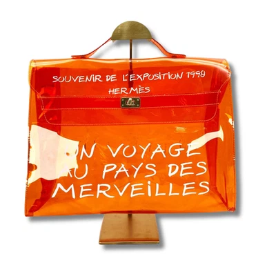 Bolso de Mano HERMES Vinilo Kelly Transparente Naranja Dorado Herrajes Edición Limitada NNBw95 Foto 1 de 4