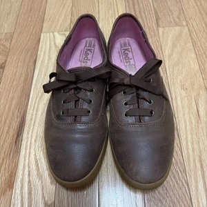 Tenis Keds Champion Addie Marrón Cuero Genuino Vintage Años 80 - Talla 8 - Imagen 1 de 7