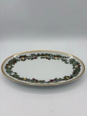 Vtg Fitz and Floyd St Nicholas Relish Tray Gravy Boat Underplate 9 3/4 Inch Oval - Image 1 of 4