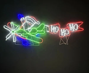 Santa Plane HOHOHO Rope Light Motif - Picture 1 of 3