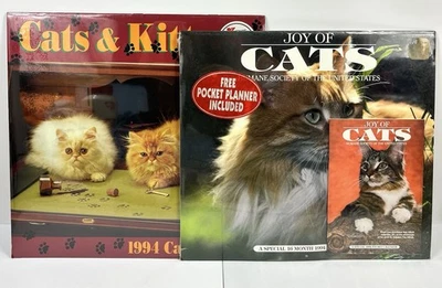 Vintage 1994 Joy of Cats and Cats & Kitten Calendar Collectible Feline Art - New - Image 1 of 4