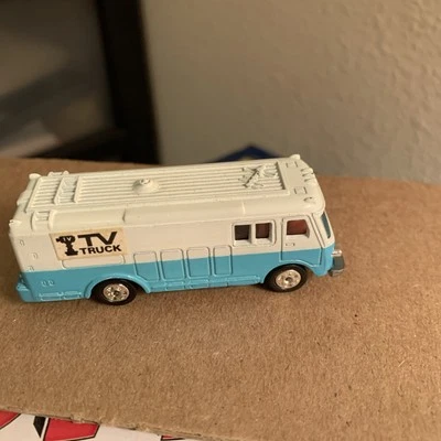 Vintage 1975 Tomica Tomy #75 Blue/White NHK TV-Bus 1/122 Diecast Truck - Image 1 of 4
