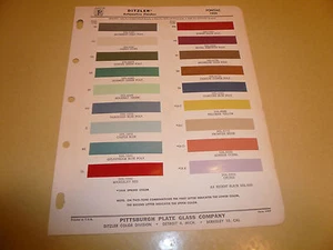 Pontiac Ditzler 1959 PPG color chip muestra de pintura - vintage - Imagen 1 de 1