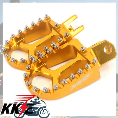 KKE CNC BILLET ALUMINIO ESTRIBERAS REPOSAPIÉS PEDALES APTOS KAWASAKI KLX400R 2003 DORADO Foto 1 de 4