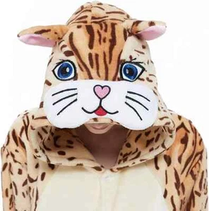 NEW ACOGNA Cat One Pc. Plush Fleece Animal Pajamas Costume Sleepwear 140= 10-11 - Picture 1 of 5
