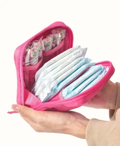 1pc Waterproof Sanitary Pad Storage Bag - Portable Pouch for Liners & Tampons - Picture 1 of 9