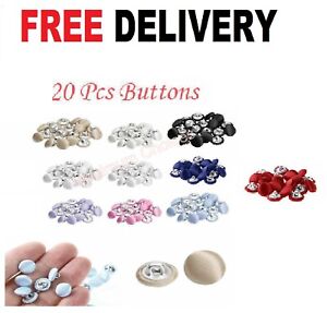 Satin Fabric Covered Metal Shank Buttons15mm For Coat Dress & Sofas Gown Button