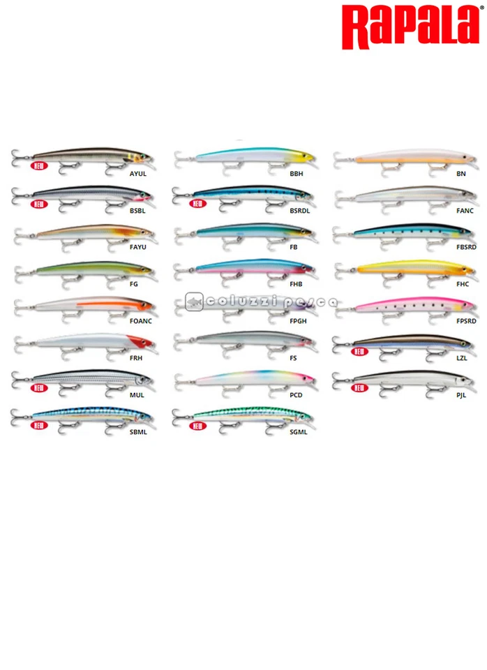 ARTIFICIALE RAPALA MAX RAP 11 CM 13 G PESCA NEW COLORS SERRA SPIGOLA SPINNING