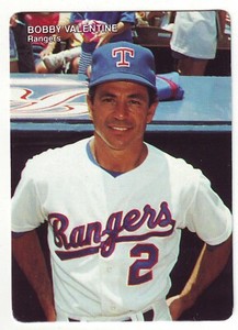 1990 Mother's Cookies Texas Rangers BOBBY VALENTINE #1