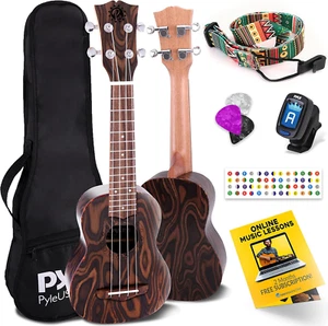 Mahogany, 4-String Learn to Play Kit-Solid Wood Soprano Ukulele Professional Ins - Picture 1 of 7