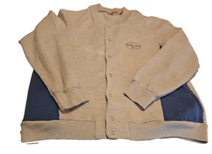 Vintage 70s Hang Ten Lightweight Jacket Grey Blue Snap Button Mens Size Large - Picture 1 of 9