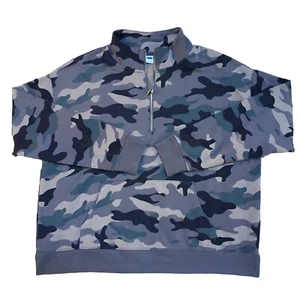NWOT Women’s OLD NAVY Quarter Zip Blue Camo Sweatshirt Size Large - Bild 1 von 6