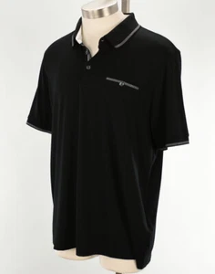 TED BAKER Mens Black TORTILA Slim Fit Short Sleeve Polo Shirt 6 XXL NWT - Picture 1 of 2