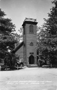 The Little Brown Church In The Vale Built 1860 Nashua,IA Vtg 1955 RPPC Postcard - Picture 1 of 2