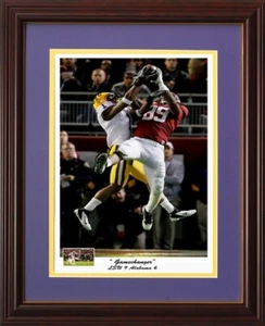 LSU FOOTBALL GAMECHANGER IMPRESIÓN ENMARCADA VS ALABAMA 2011 POR PITTS REID INTERCEPTION - Imagen 1 de 1