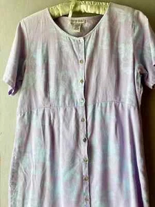VTG Chelsea Studio 100% Linen Dress Lavender Sz 6/8 Mother of Pearl Button Front - Picture 1 of 8