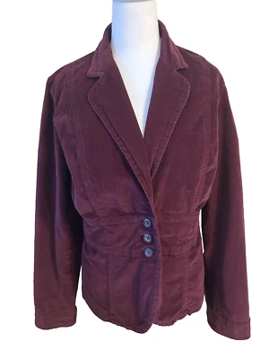 Blazer Mujer Pana Borgoña Talla L Vaquera Y2K Feel Academia Años 2000 Preppy Foto 1 de 4