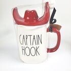RAE DUNN  Disney Captain Hook Ceramic Coffee Mug with Lid New