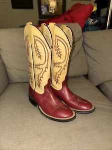 VTG Anderson Beans Women's Boots Red Tan Size 7.5? See Measurements - Picture 1 of 11