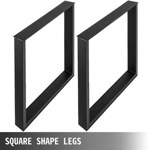 Black Metal Table Legs Set of 2 Steel Table Legs 35x28 Inch Dining Table.. - Picture 1 of 9