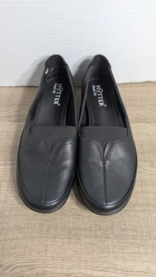 Lo último Zapatos Para Mujer 9 Negros Planos Ballet Cuero Sin Cordones Doble Ajuste Comodidad Italia Foto 1 de 4