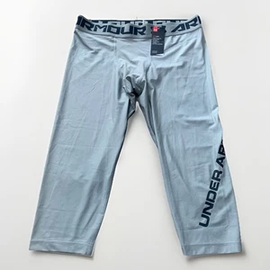 Under Armour Men’s HeatGear Compression 3/4 Leggings Tights Gray 1352677-388 NWT - Picture 1 of 9