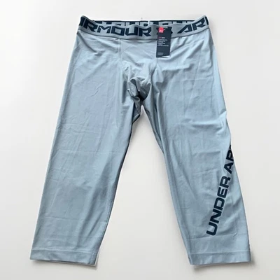 Under Armour Men’s HeatGear Compression 3/4 Leggings Tights Gray 1352677-388 NWT - Image 1 of 4