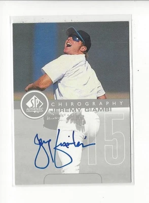 1999 SP Authentic Chirography Jeremy Giambi AUTOGRAPH Royals - Image 1 of 2