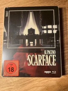 SCARFACE 4K UHD 2-DISC BLU-RAY STEELBOOK THE FILM VAULT EDITION NEU & OVP SEALED - Bild 1 von 2