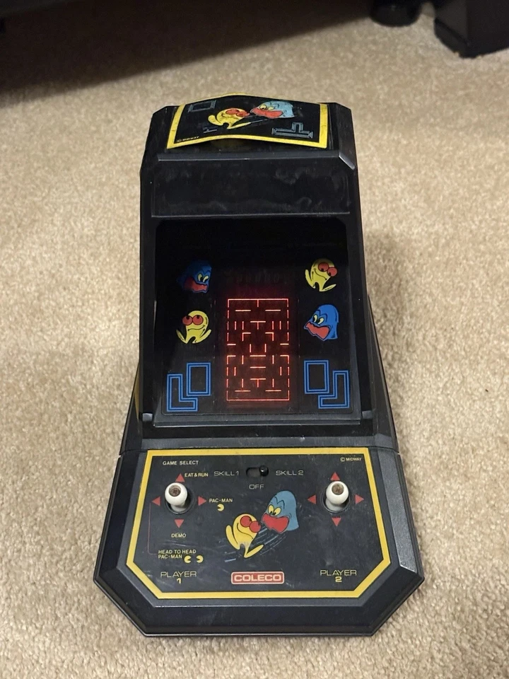 De colección 1981 COLECO Mini Arcade PAC-MAN Videojuego Mesa Midway Probado ¡Funciona! Foto 1 de 1