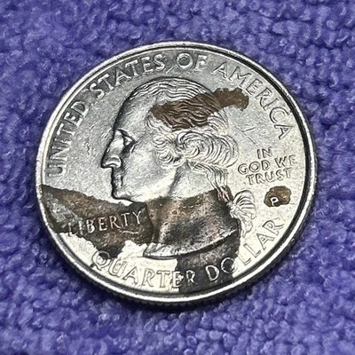 1999-P 25c Georgia State Quarter Unusual Cladding ERRORS Obverse/Reverse - Image 1 of 4