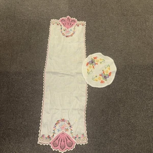 Bufanda buffet vintage bordada a mano para damas, diseño rosa  una extra - Imagen 1 de 5