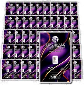LOT X 50 999 FINE SILVER 3 GRAIN BULLION BARS “LAVA” IN COA CARD - Picture 1 of 5