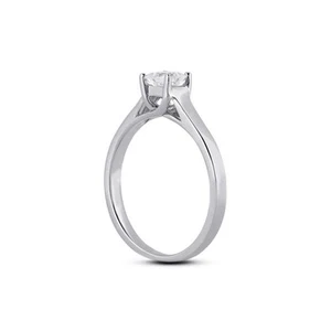 1/2ct D SI1 Princess natürlicher Diamant 950 Plat. Solitär Verlobungsring - Bild 1 von 23