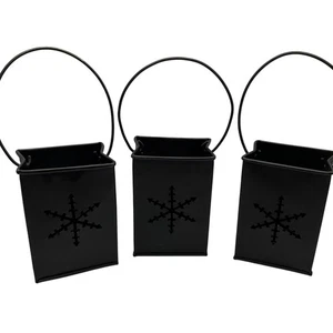 Vintage Eddie Bauer Illuminary Bag Snowflake Rust Candle Holder Decor Set of 3 - Picture 1 of 10