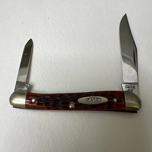 Case Mini Copperhead Knife (62109X) Red/Brown Bone Handles - Picture 1 of 4