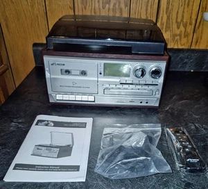 Victor VWRP-4200 Cosmopolitan 8-in-1 Turntable Music Center Radio Bluetooth CD - Picture 1 of 6